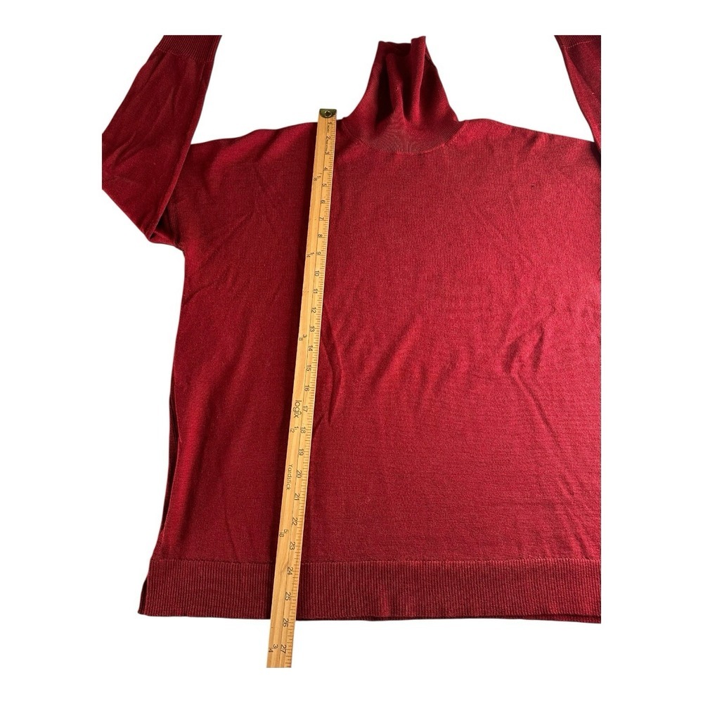 JCrew Turtleneck Merino Wool sweater‎ Side Slits Golden Burgundy Red Medium - Picture 5 of 13